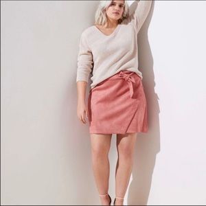 Loft suede pink skirt size 14